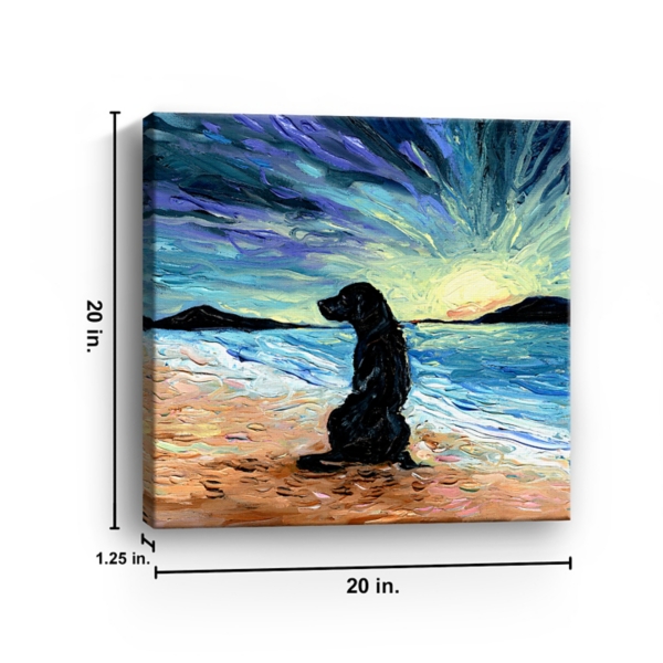 Aja Trier Black Lab Beach Days Canvas Art Print