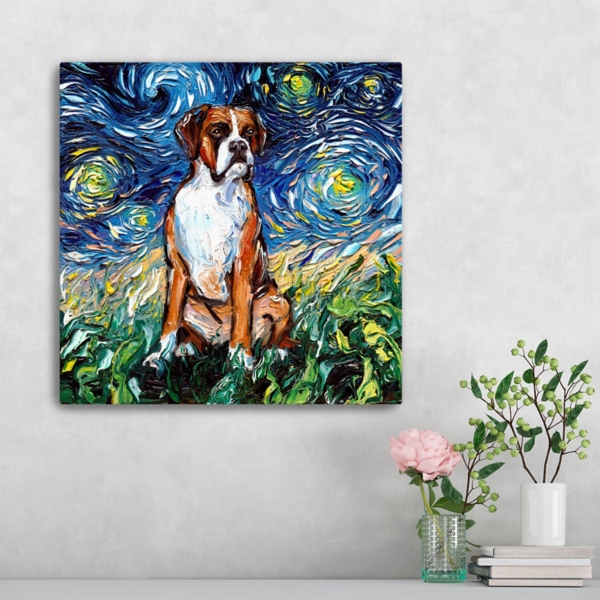 Aja Trier Boxer Starry Night Canvas Art Print