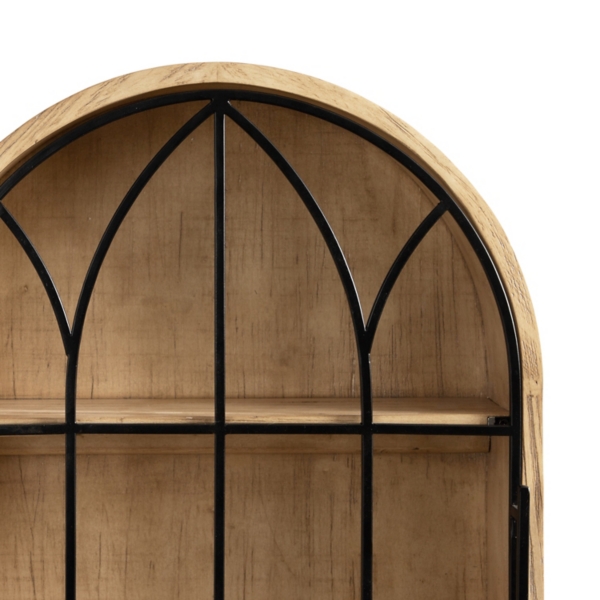 Natural Wood Arched Megara Wall Cabinet
