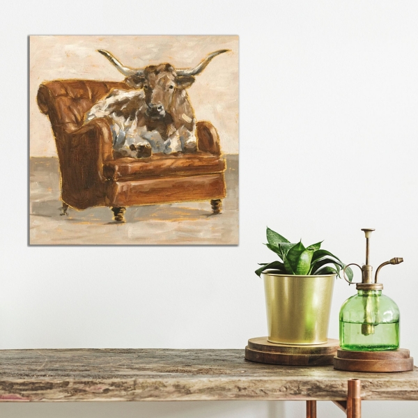 Refined Cow Comfort Canvas Art Print