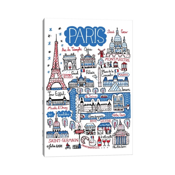 Paris Landmarks Canvas Art Print