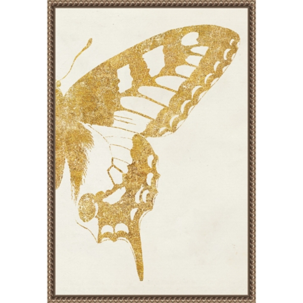 Gold Butterfly Wings Framed Canvas Art Print