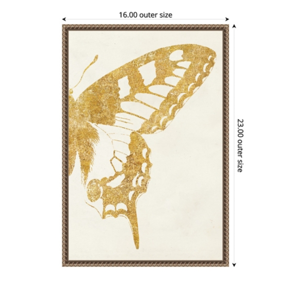 Gold Butterfly Wings Framed Canvas Art Print
