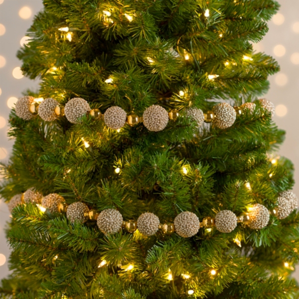 Gold Metallic Glitter Ball Garland