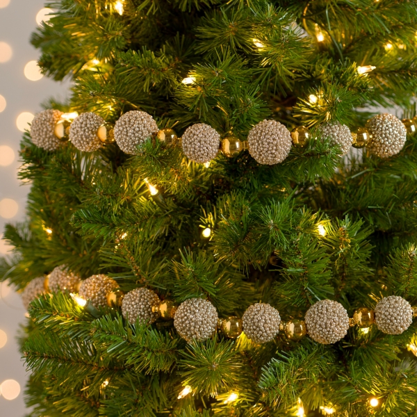 Gold Metallic Glitter Ball Garland