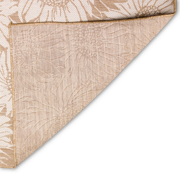 Sand Floral Blooms Outdoor Area Rug