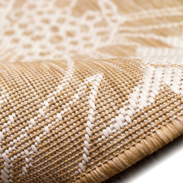 Sand Floral Blooms Outdoor Area Rug