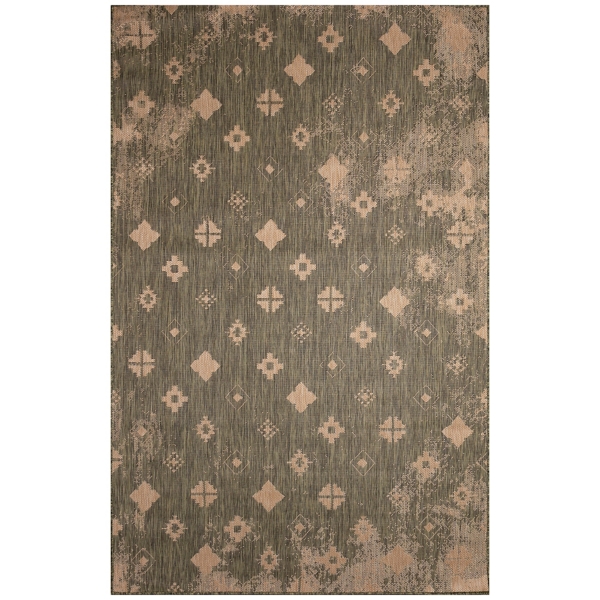 Geometric Distressed Outdoor Area Rug