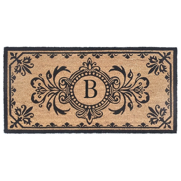 Black Fleur De Lis Monogram B Doormat Kirklands Home