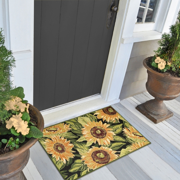Sunflower Blossoms Indoor/Outdoor Rug, 2x3