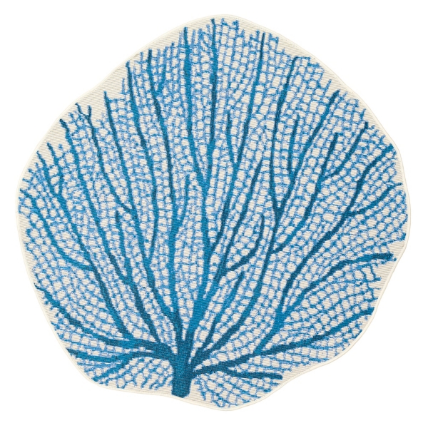 Navy Coral Shaped Indoor/Outdoor Rug Kirklands Home