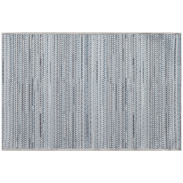 Denim Woven Lines Indoor/Outdoor Accent Rug, 2x2 | Kirklands Home