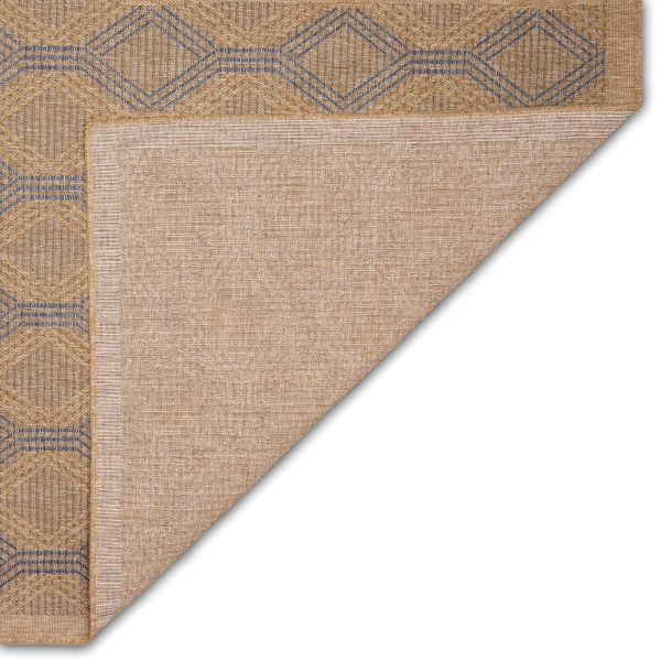 Tan & Navy Diamonds Indoor/Outdoor Area Rug
