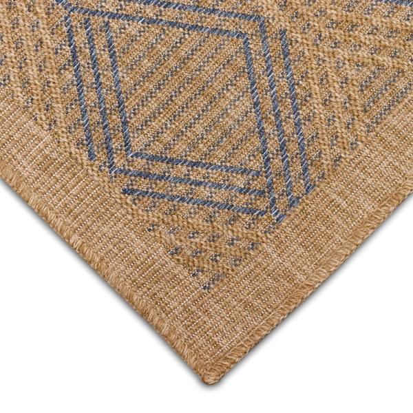 Tan & Navy Diamonds Indoor/Outdoor Area Rug
