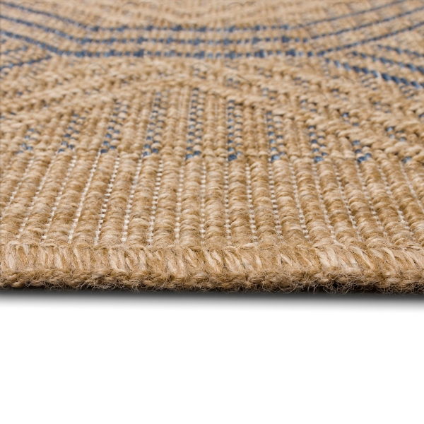 Tan & Navy Diamonds Indoor/Outdoor Area Rug