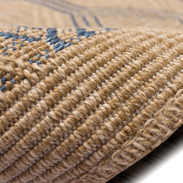 Tan & Navy Diamonds Indoor/Outdoor Area Rug