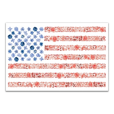 Watercolor Patriotic Flag Decorative Tray