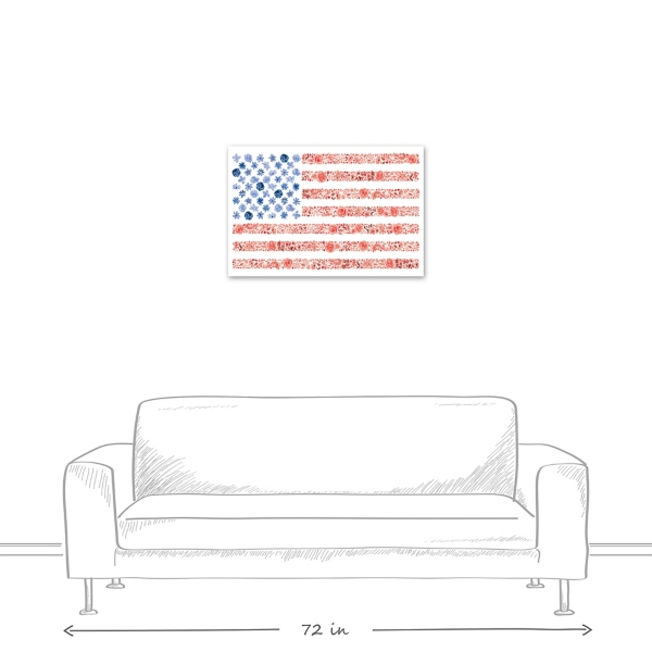 Floral American Flag Canvas Art Print