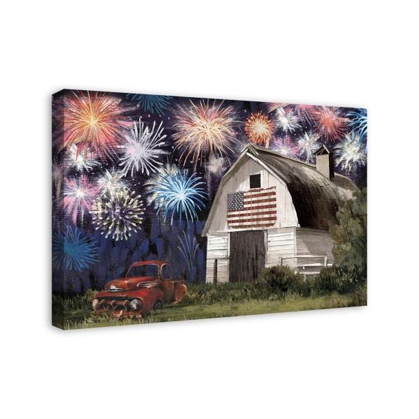 Farm Fireworks Canvas Art Print