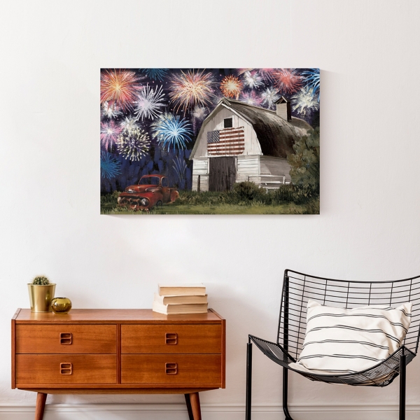 Farm Fireworks Canvas Art Print