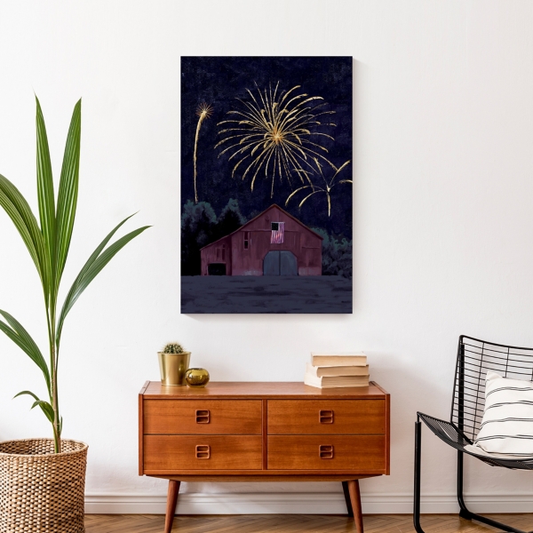 Patriotic Barnscape Canvas Art Print