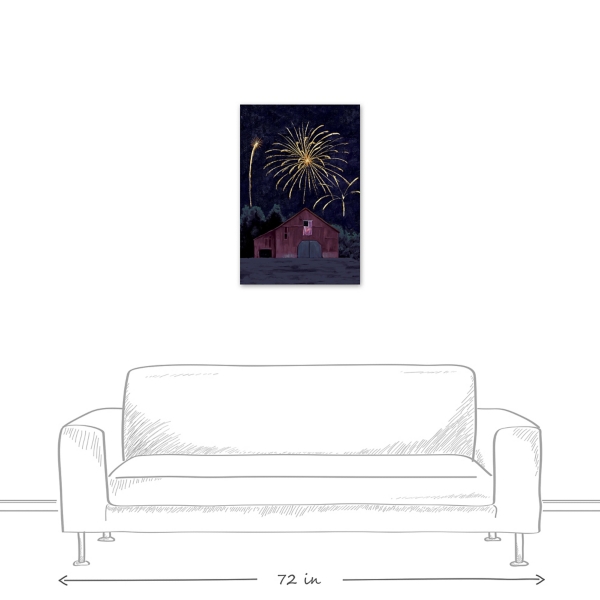 Patriotic Barnscape Canvas Art Print