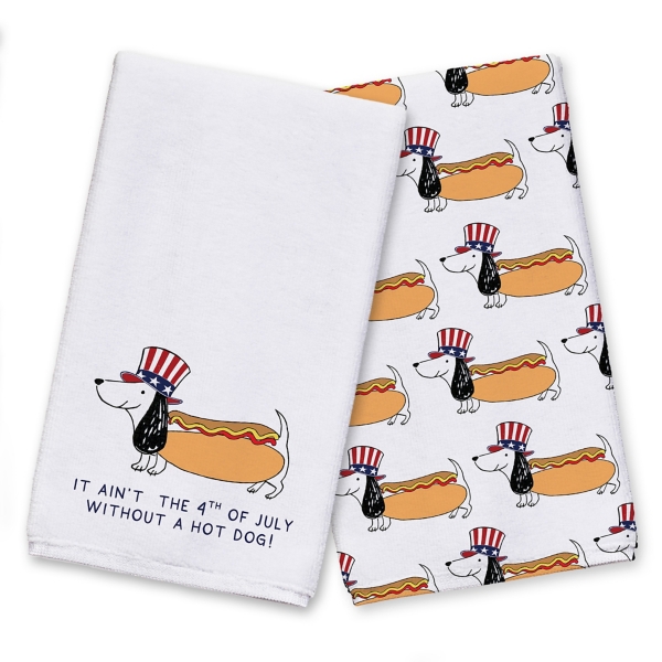 Hot Dog Fourth of July Tea Towels, Set of 2