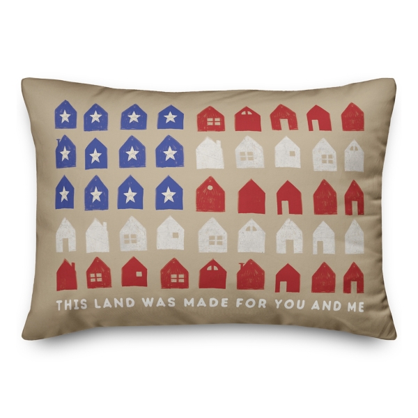 Fourth of July This Land Indoor/Outdoor Pillow