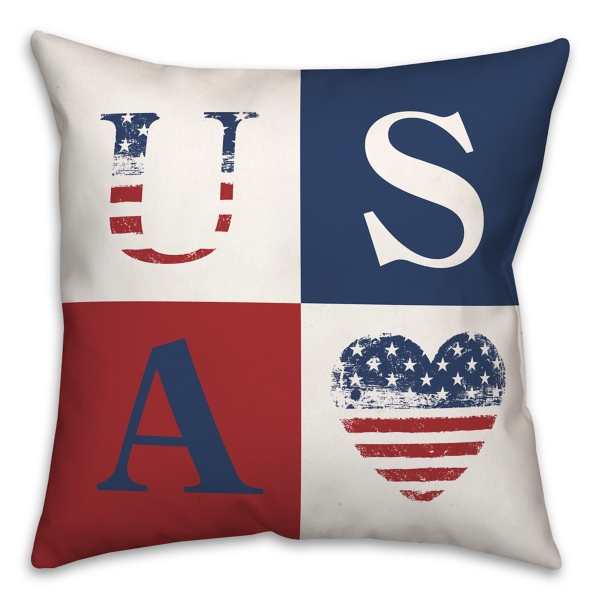 Fourth Of July Rustic Usa Indoor Outdoor Pillow 