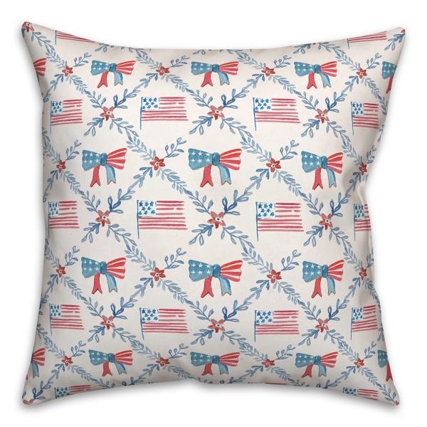 Flags and Bows 4th of July Indoor/Outdoor Pillow Kirklands Home