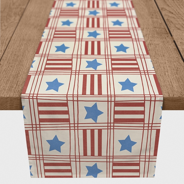 4th of July Stars & Stripes Table Runner, 90 in.
