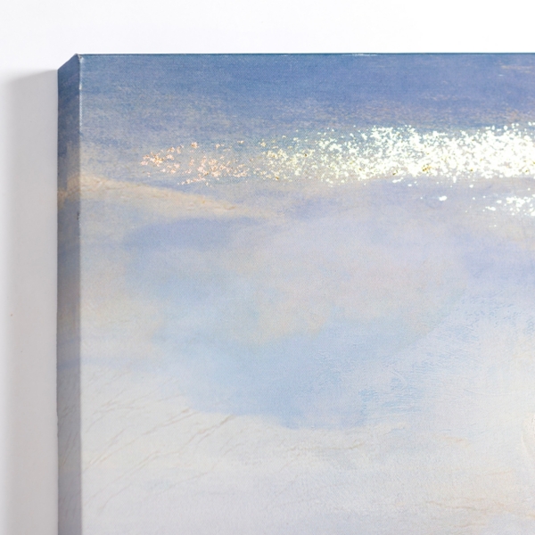 Golden Coastal Landscape Canvas Art Print