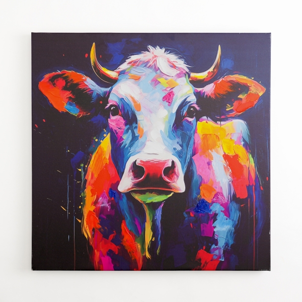 Colorful Moo Canvas Art Print | Kirklands Home