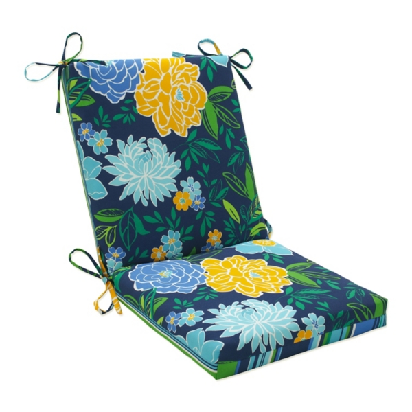 Blue Floral Reversible Outdoor Chair Cushion Kirklands Home