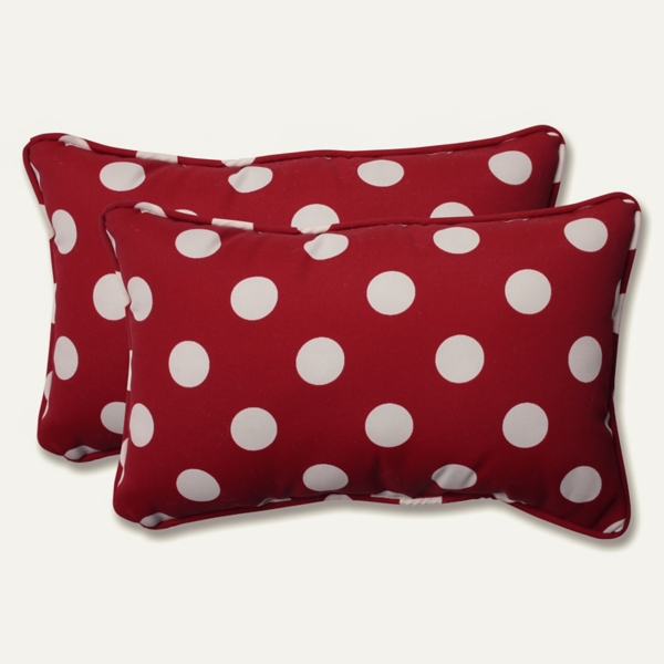 Red & White Polka Dot Lumbar Pillows, Set of 2 Kirklands Home