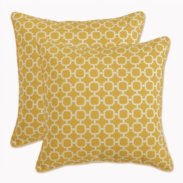Yellow Pattern Outdoor Pillows, Set of 2 Kirklands Home