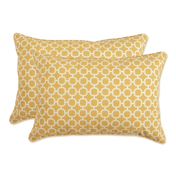 Yellow Pattern XL Outdoor Lumbar Pillows, Set of 2 Kirklands Home