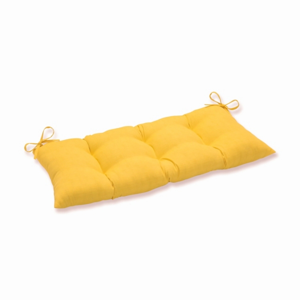Solid Yellow Tufted Outdoor Bench Cushion | Kirklands Home