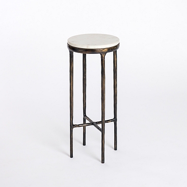 Black Angular Marble Accent Table