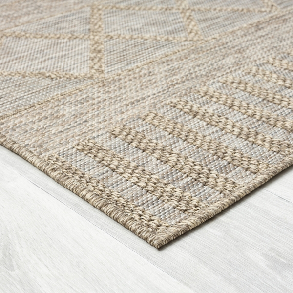 Brown Transitional Stripes Outdoor Rug, 8x10