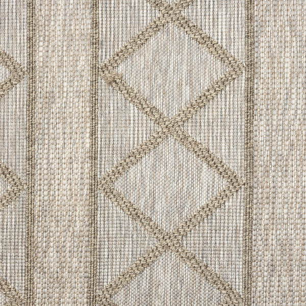 Brown Transitional Stripes Outdoor Rug, 8x10