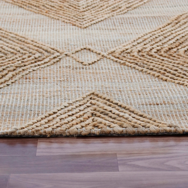 Natural Jute Diamond Modern Woven Area Rug, 5x8