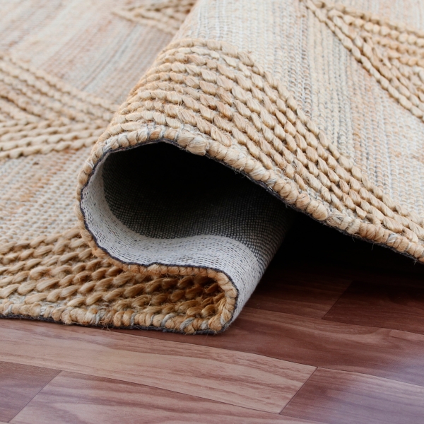 Natural Jute Diamond Modern Woven Area Rug, 5x8