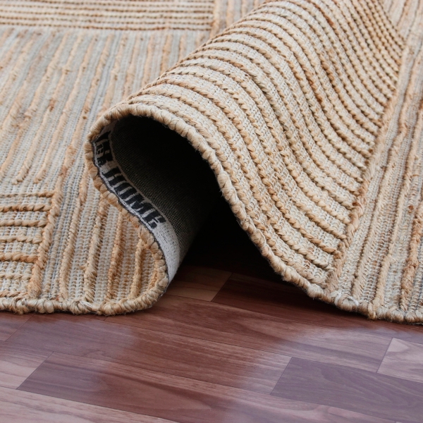 Natural Jute Striped Modern Woven Area Rug, 5x8