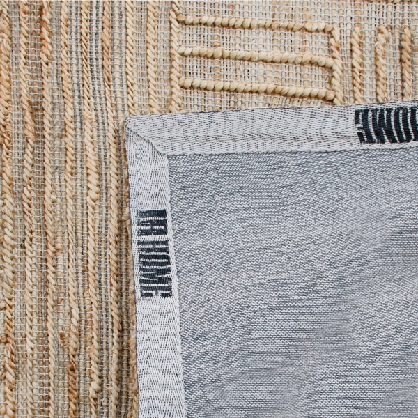 Natural Jute Striped Modern Woven Area Rug, 5x8