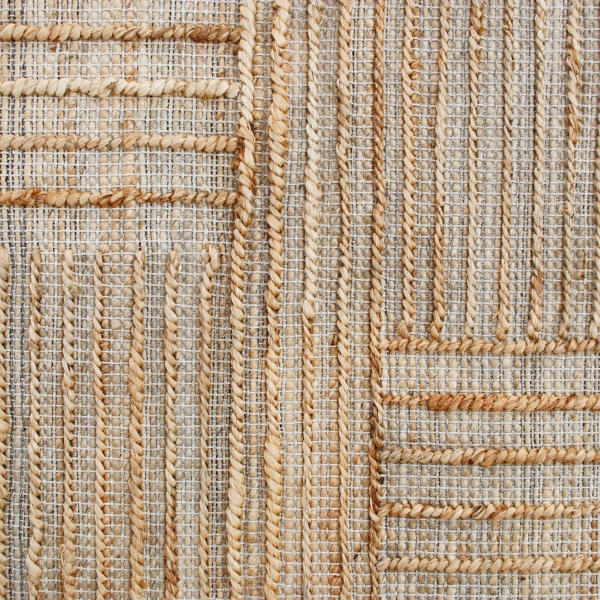Natural Jute Striped Modern Woven Area Rug, 5x8