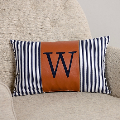 Black and white monogram pillow hotsell