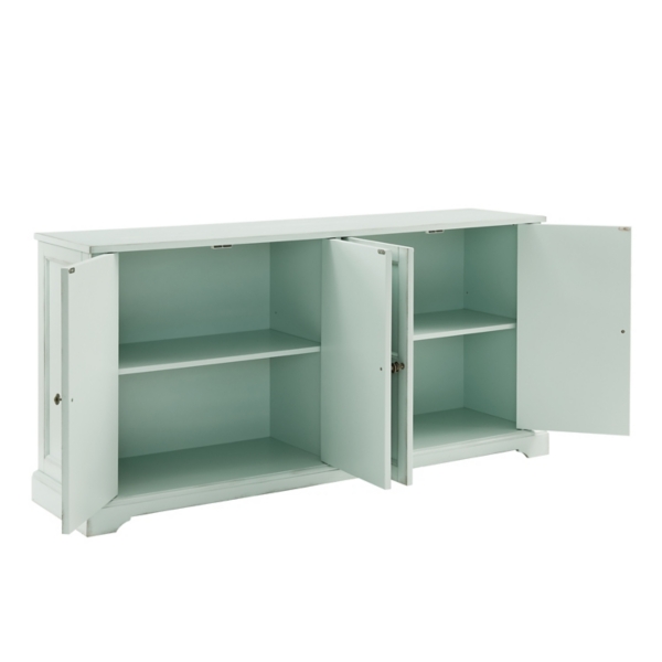 Light Blue Paneled 4-Door Sideboard