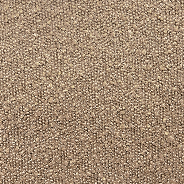 Brown Boucle Upholstered Metal Frame Bench