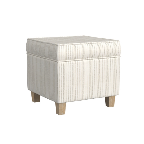 Marigold Stripe Upholstered Square Storage Ottoman